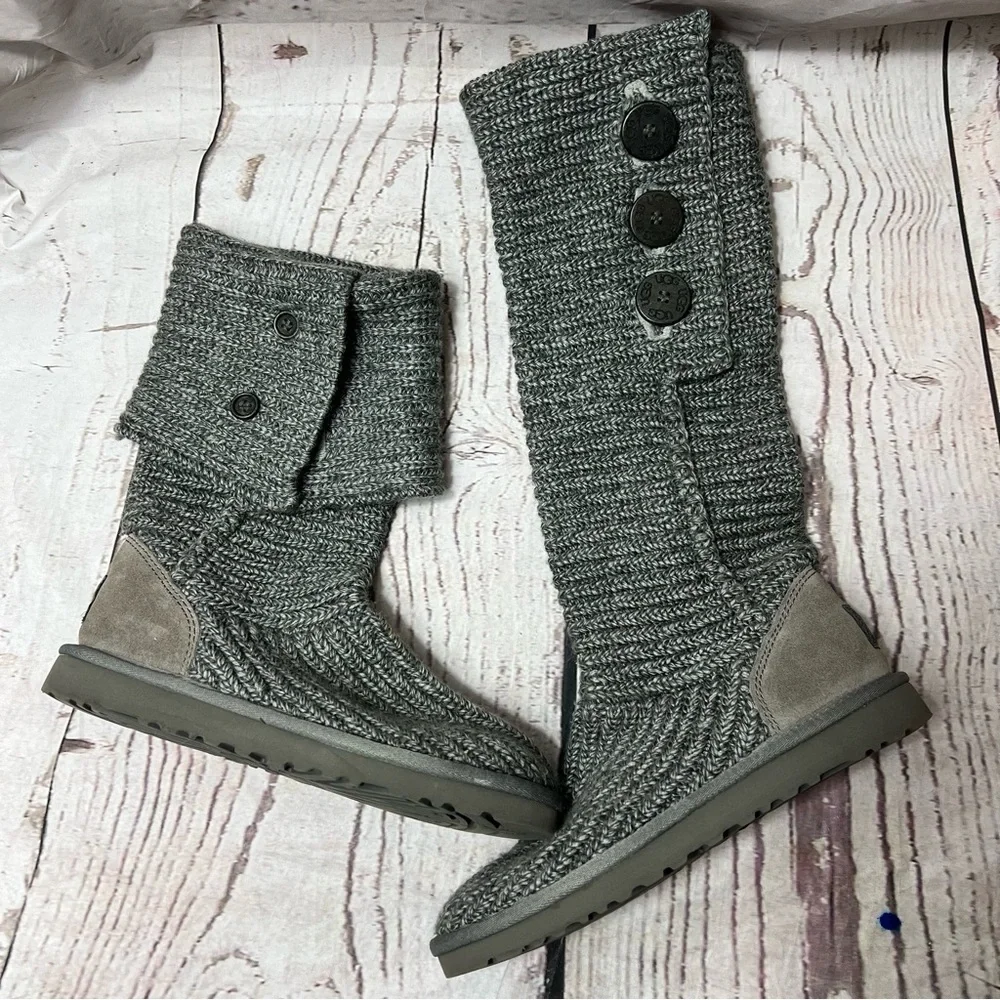 Ugg Classic Knit Cardy Sweater Boots Size 6